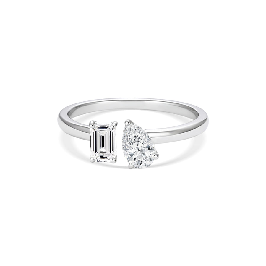 Toi et Moi Ring &middot; Emerald &amp; Pear