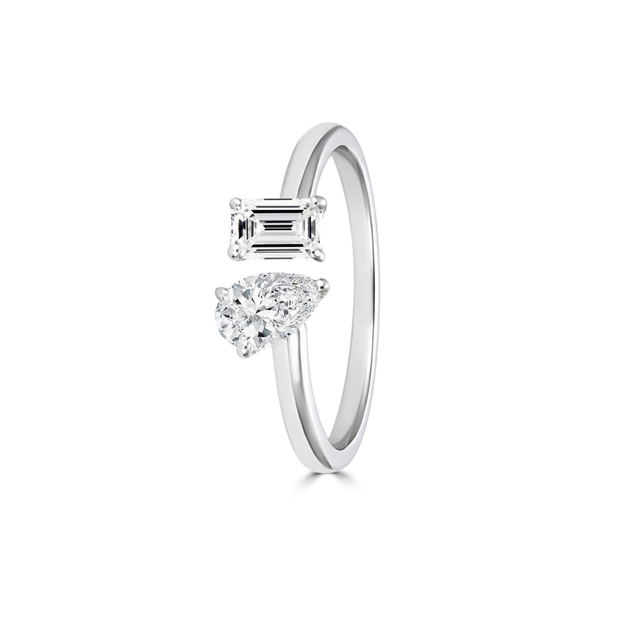 Toi et Moi Ring &middot; Emerald &amp; Pear