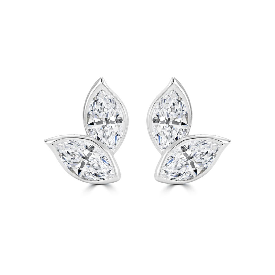 Marquise Leaf Studs