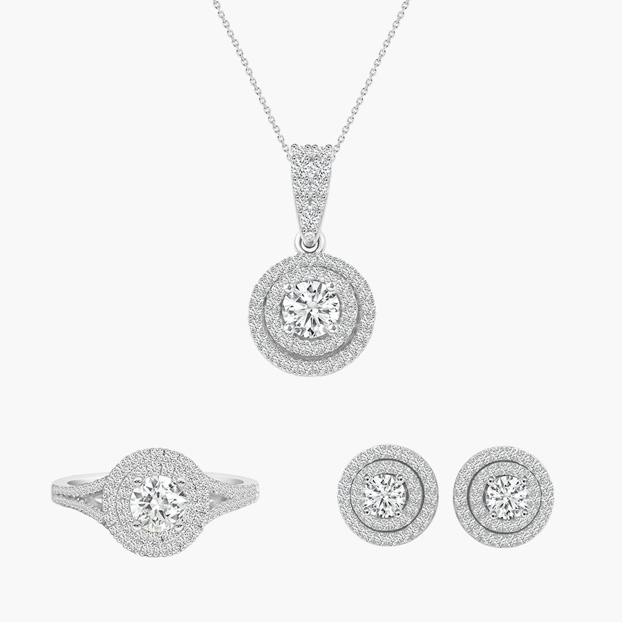 Double Halo Diamond Set