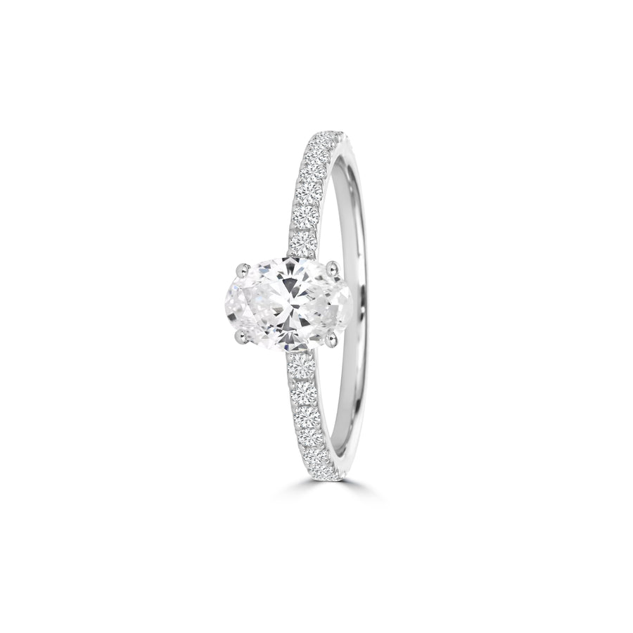 Oval Solitaire Diamond Ring
