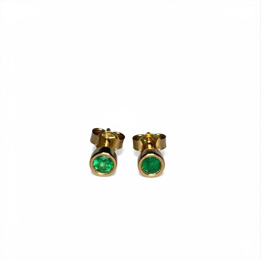 Emerald Bezel Studs