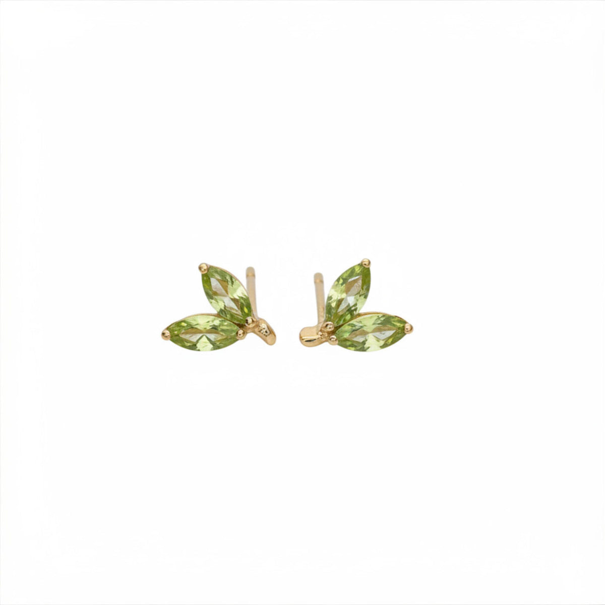 Peridot Leaf Studs